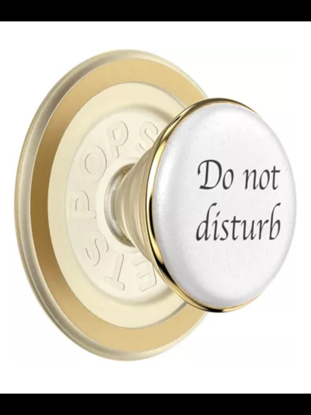 PopSocket Magnetic Phone Grip & Stand in White and Gold - "Do Not Disturb"